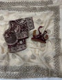 Mesmeric Beige Fendy Silk Sequence Embroidery Work Saree With Stitched Blouse