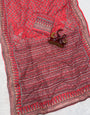 Classic Red Georgette Silk Printed Embroidery Mirror Work Saree