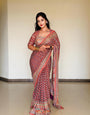 Unequalled Multicolor Chinon Silk Printed Mirror Work Saree