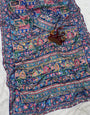 Scrupulous Multicolor Chinon Silk Printed Mirror Work Saree