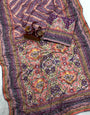Sophisticated Multicolor Chinon Silk Printed Mirror Work Saree