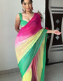 Exceptional 1-Minute Ready To Wear Multi Color Georgette Saree