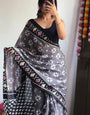Classic 1-Minute Ready To Wear Grey Cotton Saree