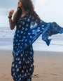Felicitous 1 Minute Ready To Wear Blue Mul Cotton Digital Printed Saree With Pocket