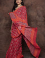 Lovely 1 Minute Ready To Wear Maroon Mul Cotton Digital Printed Saree With Pocket