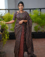 Energetic 1 Minute Ready To Wear Navy Blue Mul Cotton Digital Printed Saree With Pocket