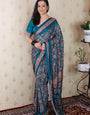 Entrancing Rama 1 Minute Ready To Wear Digital Printed Crape Silk Saree