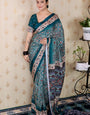 Sizzling Rama 1 Minute Ready To Wear Digital Printed Crape Silk Saree
