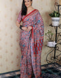 Effulgent Red 1 Minute Ready To Wear Digital Printed Crape Silk Saree
