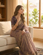 Improbable Royal Blue Fendy Chiffon Silk Sequence Embroidery Work Saree With Stitched Blouse