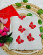 Effulgent Off White Georgette Butterfly Hand Work Saree