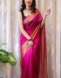 Staggering 1-Minute Ready To Wear Dark Pink Chiffon Silk Saree