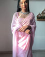 Beguiling 1-Minute Ready To Wear Baby Pink Georgette Saree