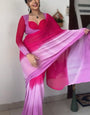 Incomparable 1-Minute Ready To Wear Pink and Lavender Georgette Saree