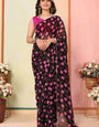 Imaginative 1-Minute Ready To Wear Black Georgette Saree