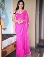 Prominent 1-Minute Ready To Wear Dark Pink Georgette Saree