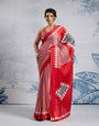 Mesmerising Red 1 Minute Ready To Wear Digital Printed Crape Silk Saree