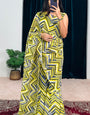 Tantalizing Lemon Yellow 1-Minute Ready To Wear Georgette Gown Saree