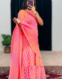 Denouement Pink 1-Minute Ready To Wear Georgette Gown Saree