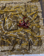 Demesne Golden Fandy Silk Sequence Embroidery Work Saree