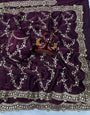 Tantalizing Purple Fandy Silk Sequence Embroidery Work Saree