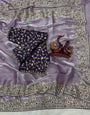 Angelic Lavender Jimmy Choo Sequence Embroidery Work Saree With Stitched Blouse