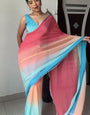 Transcendent 1-Minute Ready To Wear Multi Color Georgette Saree