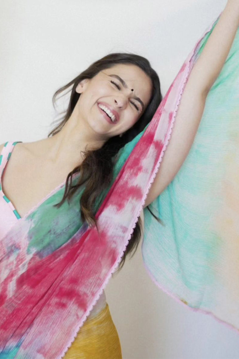 Most Prodigal 1-Minute Ready To Wear Multi Color Georgette Saree