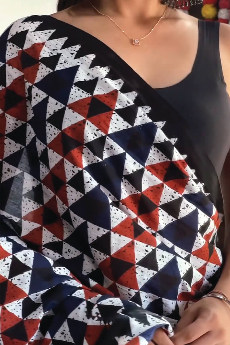 Ravishing 1-Minute Ready To Wear Multicolor Cotton Saree