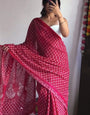 Surpassing 1-Minute Ready To Wear Dark Pink Cotton Saree