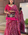 Supernal 1-Minute Ready To Wear Dark Pink Cotton Saree