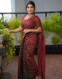 Staggering 1 Minute Ready To Wear Maroon Mul Cotton Digital Printed Saree With Pocket