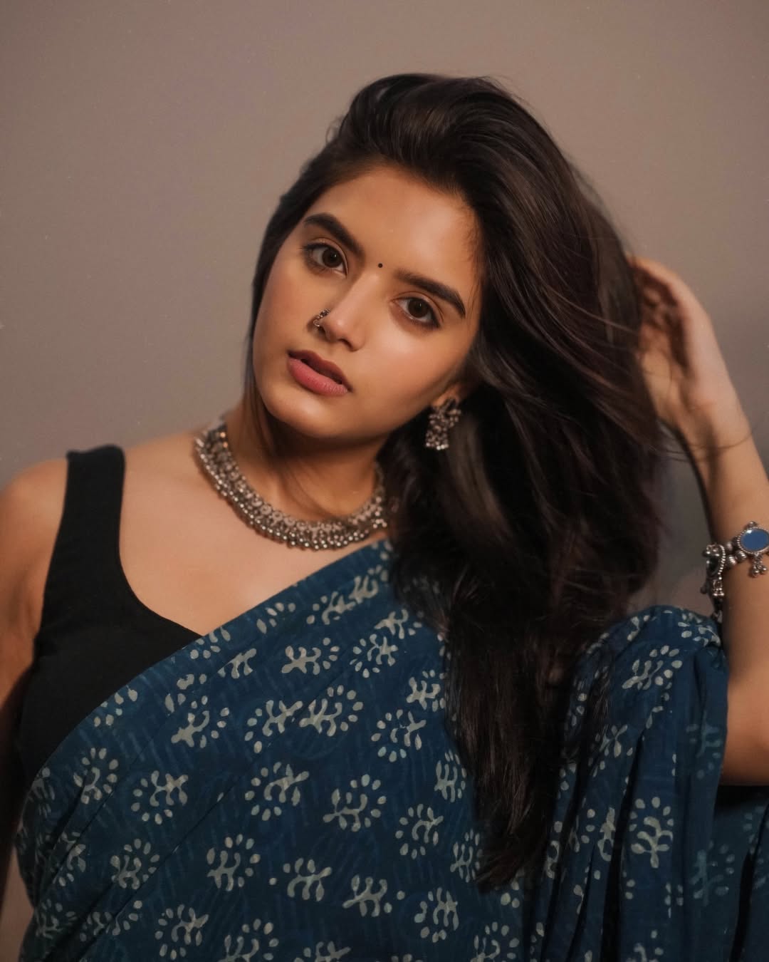 Trendy 1 Minute Ready To Wear Blue Mul Cotton Digital Printed Saree