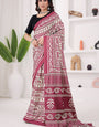 Nebula Maroon 1 Minute Ready To Wear Digital Printed Crape Silk Saree