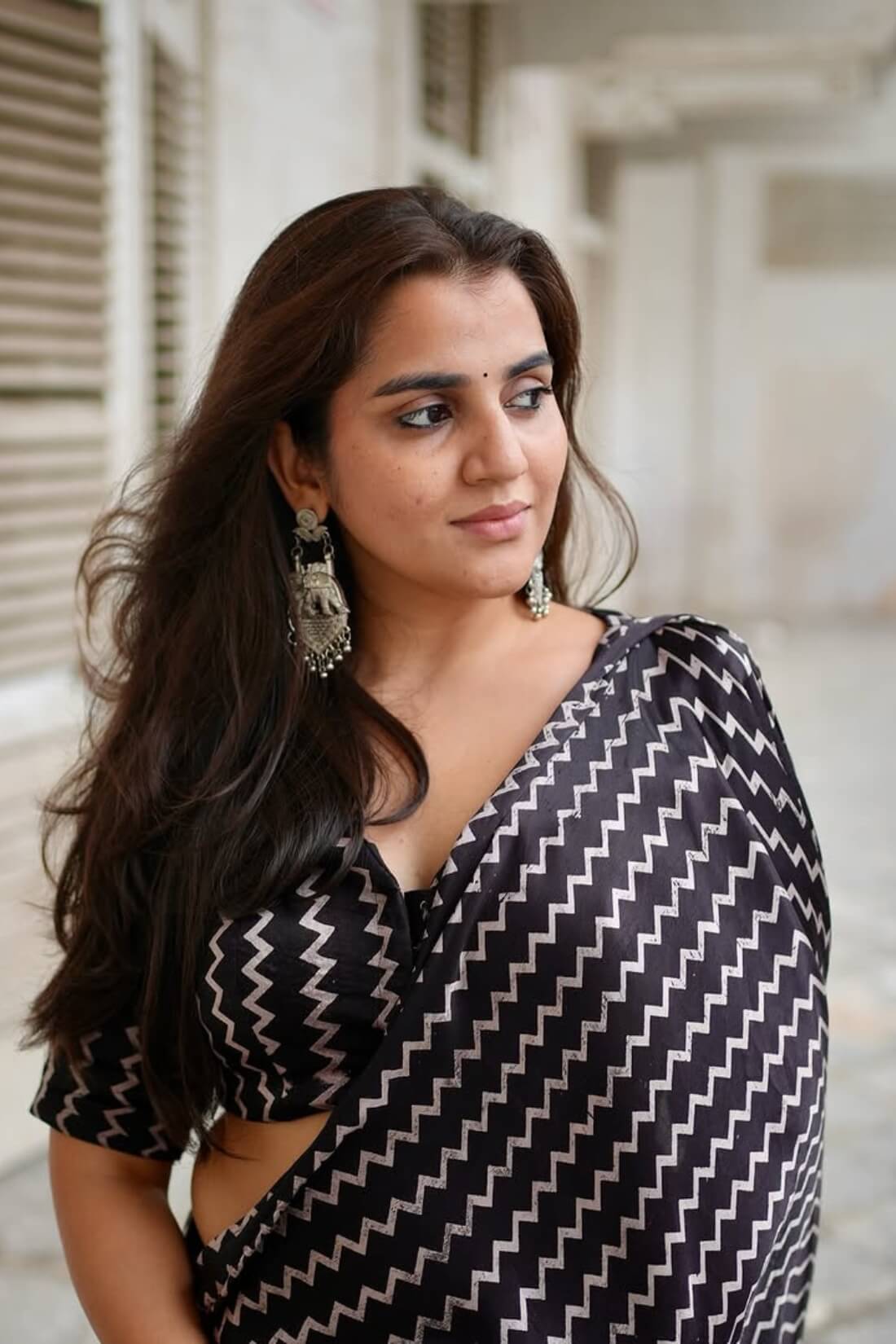 Enthralling Black 1 Minute Ready To Wear Digital Printed Crape Silk Saree