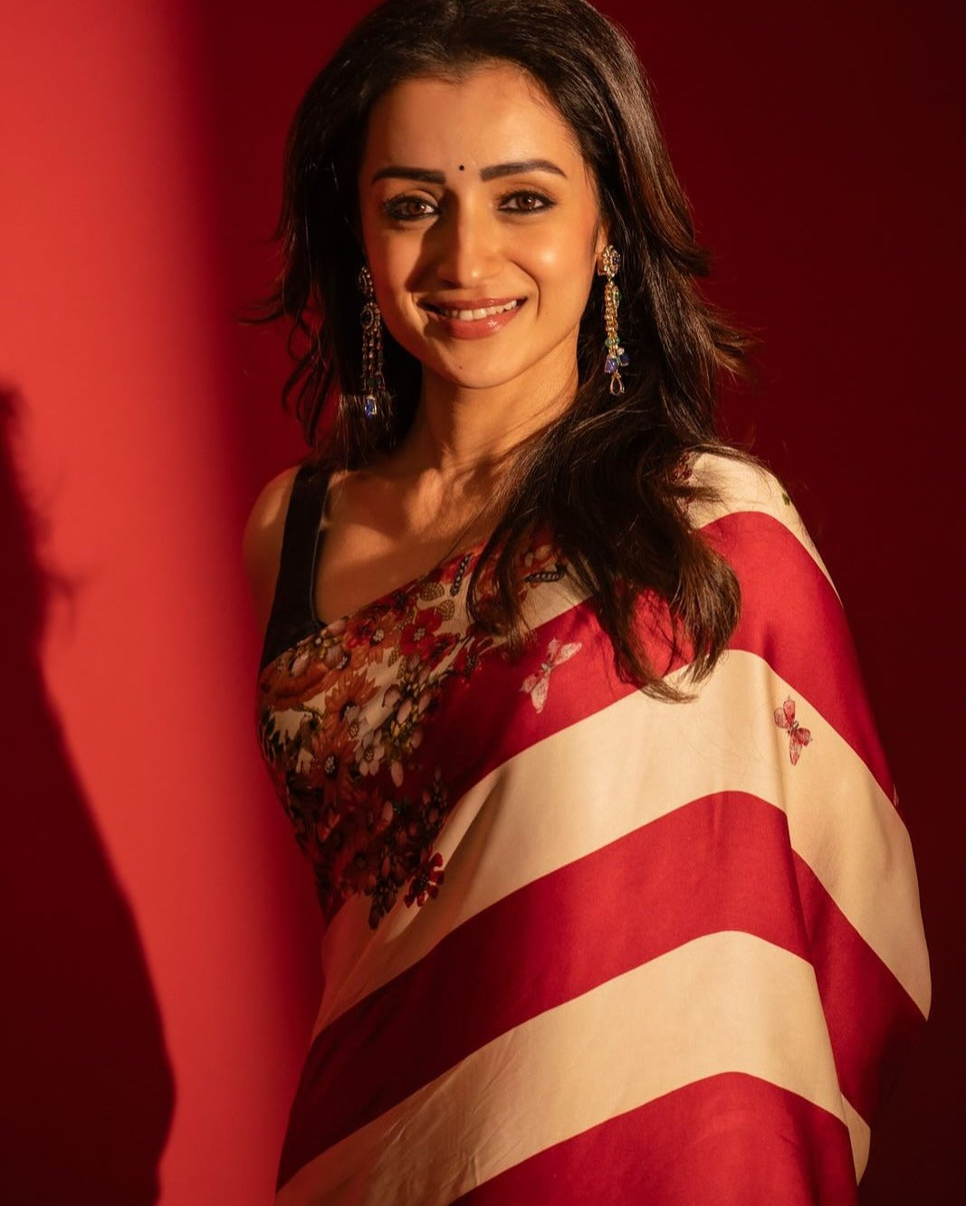 Splendorous Beige And Maroon 1 Minute Ready To Wear Digital Printed Crape Silk Saree