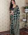 Lagniappe Sea Green 1 Minute Ready To Wear Digital Printed Crape Silk Saree