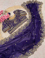 Evocative Royal Blue Embroidery Work Fancy Silk Saree With Hypnotic Full Stitched Blouse