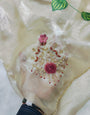 Extraordinary Beige Hand Work Jimmy Choo Silk Saree With Assemblage Blouse Piece