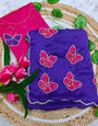 Jubilant Royal Blue Georgette Butterfly Hand Work Saree