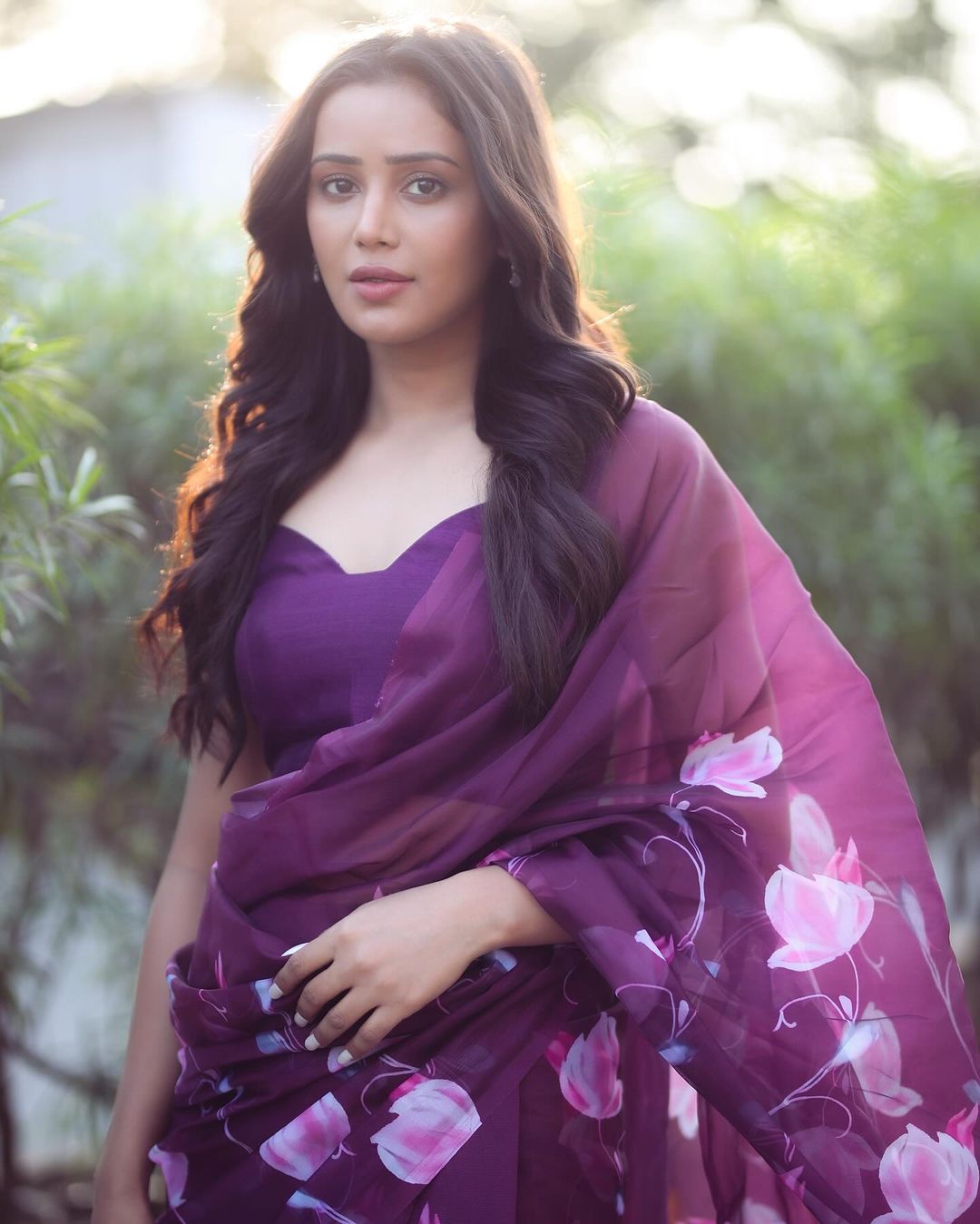 Verdant 1-Minute Ready To Wear Wine Organza Silk Saree