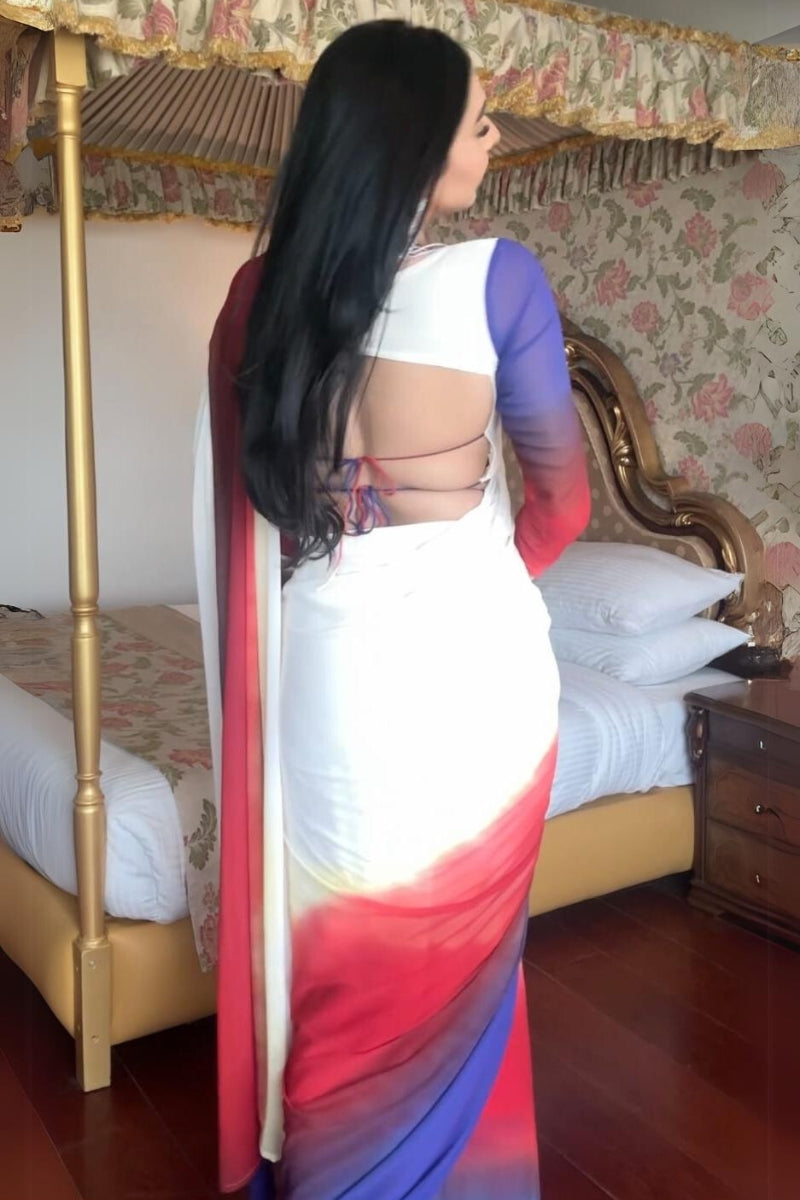 Magnificat 1-Minute Ready To Wear Multi Color Georgette Saree