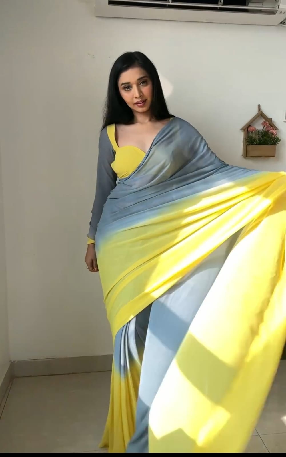 Whimsical 1-Minute Ready To Wear Multi Color Georgette Saree