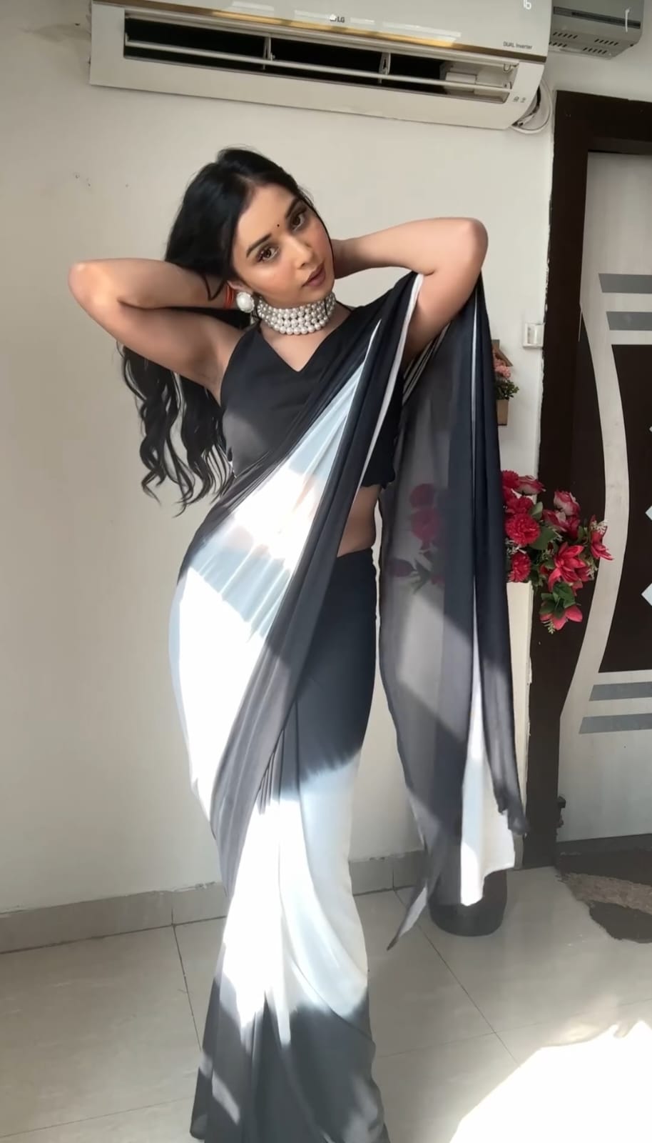 Lissome 1-Minute Ready To Wear Multi Color Georgette Saree