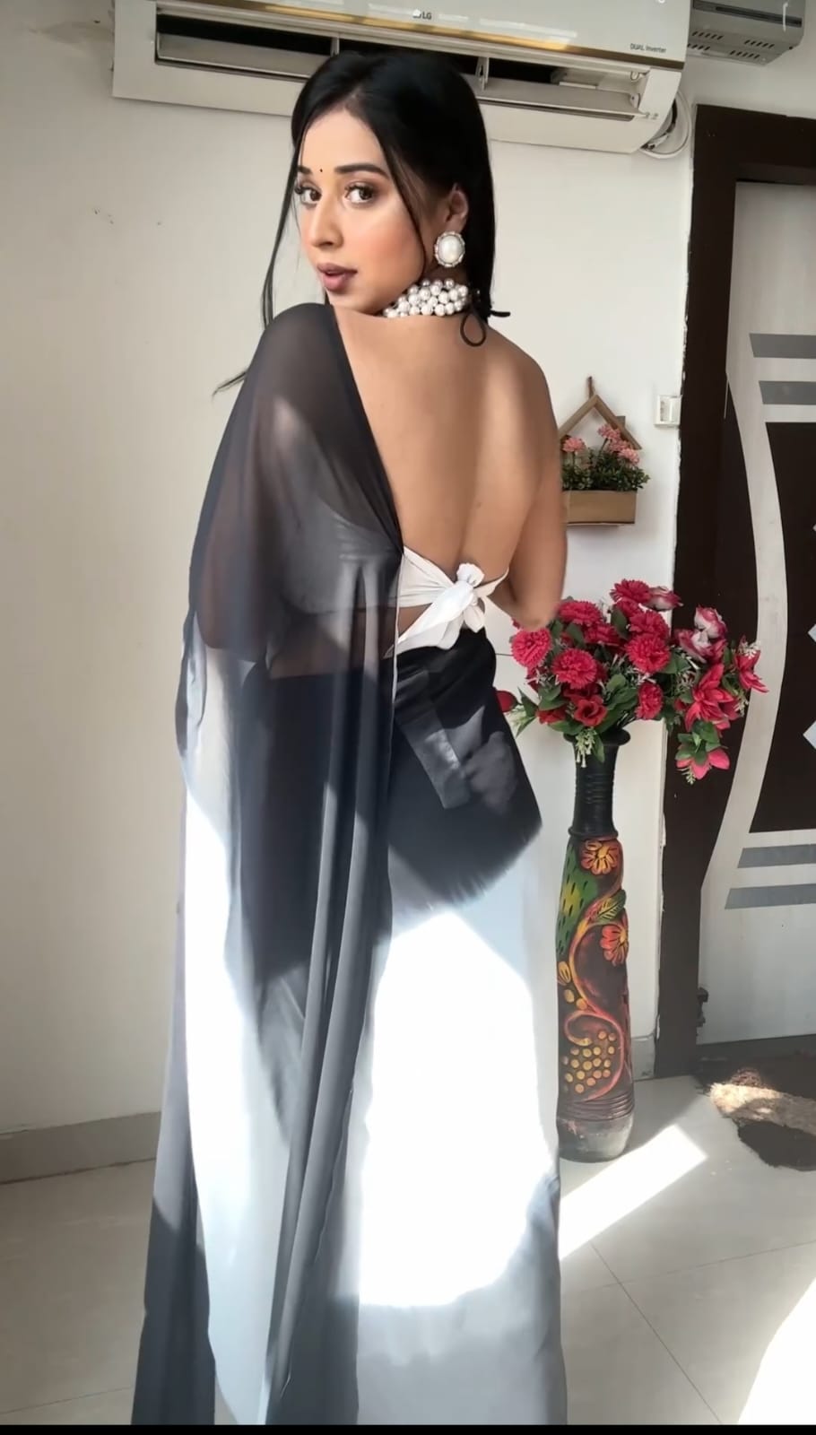 Lissome 1-Minute Ready To Wear Multi Color Georgette Saree