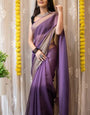 Assemblage 1-Minute Ready To Wear Lavender Chiffon Silk Saree
