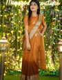 Sumptuous 1-Minute Ready To Wear Orange Chiffon Silk Saree