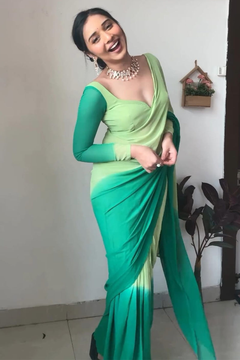 Dulcet 1-Minute Ready To Wear Rama Georgette Saree