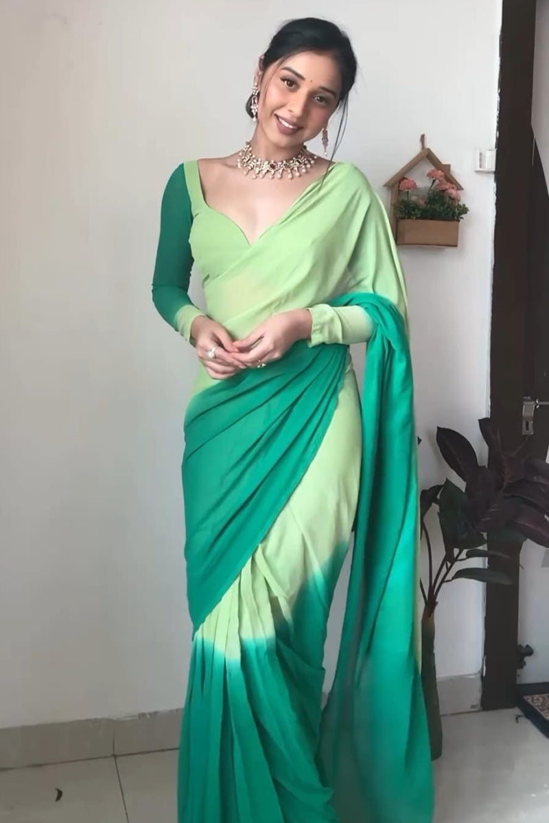 Dulcet 1-Minute Ready To Wear Rama Georgette Saree