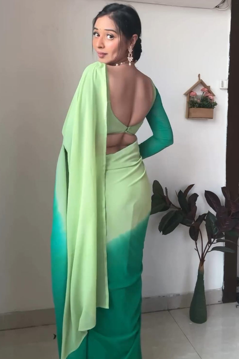 Dulcet 1-Minute Ready To Wear Rama Georgette Saree